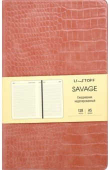 Ежедневник недатированный Savage. Персиковый, 128 листов, А5 Ежедневник недатированный Savage. Персиковый, 128 листов, А5