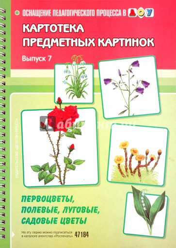 Картотека предметных картинок. Выпуск 7. Первоцветы, полевые, луговые, садовые цветы
