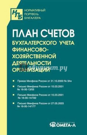 План счетов бухгалтерского учета финансово-хозяйственной деятельности организаций