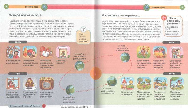 Иллюстрация № 1 к книге "Времена года. Энциклопедия для детей", фотография, изображение, картинка