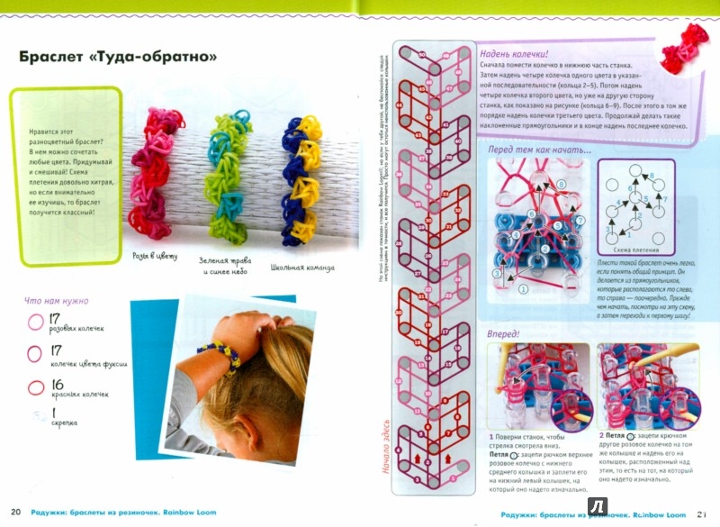 Браслетики из резинок схемы