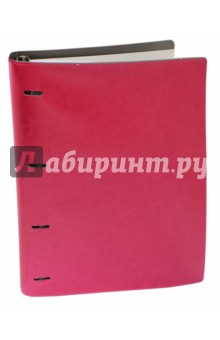  Тетрадь на кольцах "Copybook" со сменным блоком (200 листов, А4+, малиново-серая) (37938)