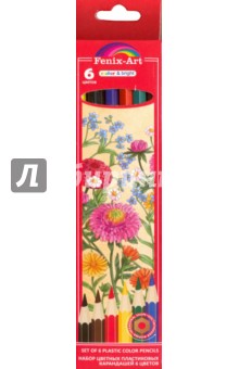 Набор цветных карандашей "Цветы", 6 штук (40036)