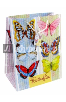 Пакет бумажный "Тропические бабочки" (26 х 32, 4 х 12, 7 см) (44194)