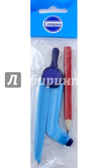 Циркуль пластмассовый с карандашом, голубой (С 3121-03)
