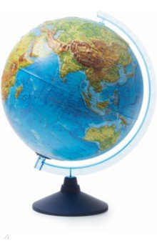 Глобус Земли физико-политический (d=320 мм, рельефный, с подсветкой от батареек) (Ве 023200267)
