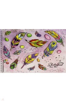 Скетчпад "Цветные перья" (20 листов, А 4, гребень, акварельная бумага) (48103)