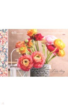 Альбом для рисования "Цветы в резной вазе" (40 листов, А 4) (40-3325)