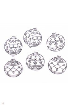 Витражи-мини "Набор 19. Новогодние шары" (6 штук) (23882)