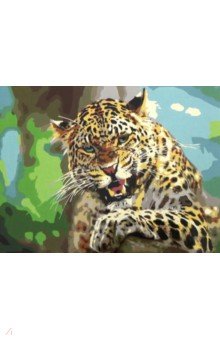 Холст "Рычащий леопард" (40 х 50 см) (Х-3465)