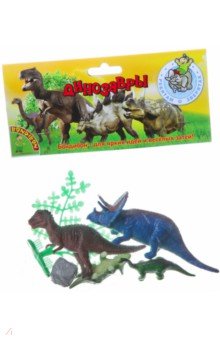 Набор животных "Динозавры" 4 штуки + деревце (ВВ 1619)