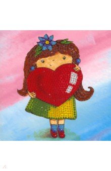 Алмазная мозаика-открытка "Девочка с сердечком" (M-10479)