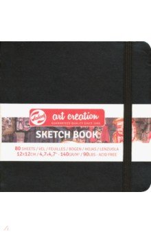 Блокнот для зарисовок "Art Creation" (12 х 12 см, 80 листов, черный) (9314004M)