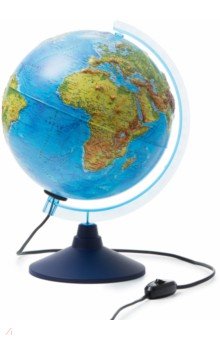 Интерактивный глобус Земли физико-политический (d=250, рельефный, с подсветкой) (INT12500286)