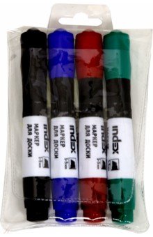 Набор маркеров для доски 4 цвета, 1-5 мм (IMW19/4)