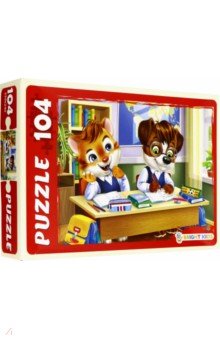 Puzzle-104 "Bright Kids. Котенок и щенок" (П 104-6788)