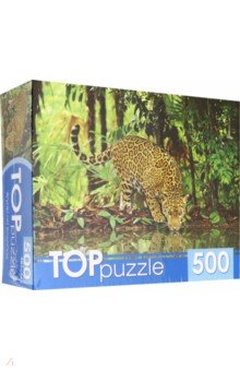 TOPpuzzle-500 "Ягуар на водопое" (КБТП 500-6801)
