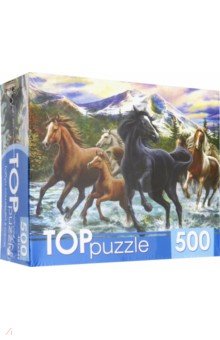 TOPpuzzle-500 "Табун лошадей в горах" (ХТП 500-6812)