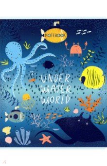Тетрадь Подводный мир, А5, 24 листа, клетка, в ассортименте Тетрадь Подводный мир, А5, 24 листа, клетка, в ассортименте