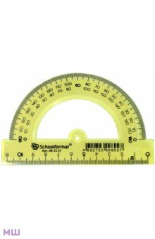 Транспортир, 180 градусов, 12 см, в ассортименте Транспортир, 180 градусов, 12 см, в ассортименте