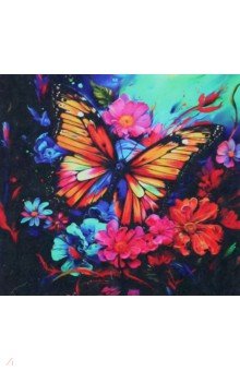 Алмазная мозаика Яркая бабочка, с подрамником Феникс+