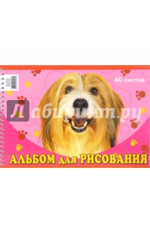 Альбом для рисования 40 листов Веселый пес С26904 (пружина).