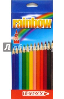 Карандаши 12 цветов Rainbow fibracolor (0951).