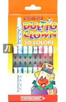 Фломастеры мини 20 цветов Duetto Clown (0890).
