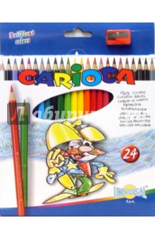Карандаши 24 цвета Carioca (40381) + точилка.