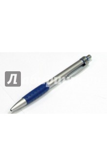 Ручка автоматическая металлическая  с резиновой вставкой синяя Tianjiao (CG-807).