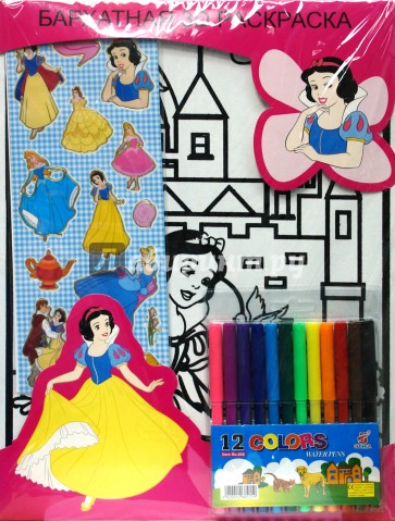 Бархатная 3D раскраска А3 (12 фломастеров, наклейки)