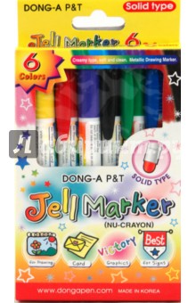 Мелки гелевые 6 цветов Jell Markers (JE100-6).