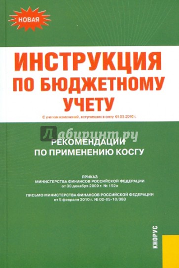 Инструкция по бюджетному учету. Рекомендации