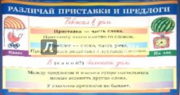 Наглядное пособие "Различай приставки и предлоги. Склонение имен прилагательных"