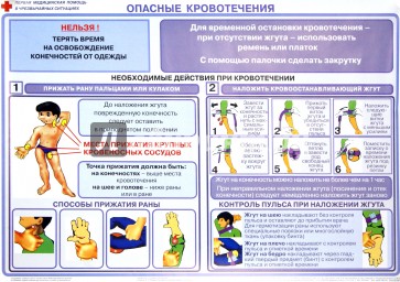 Первая медицинская помощь в чрезвычайных ситуациях (12 плакатов)