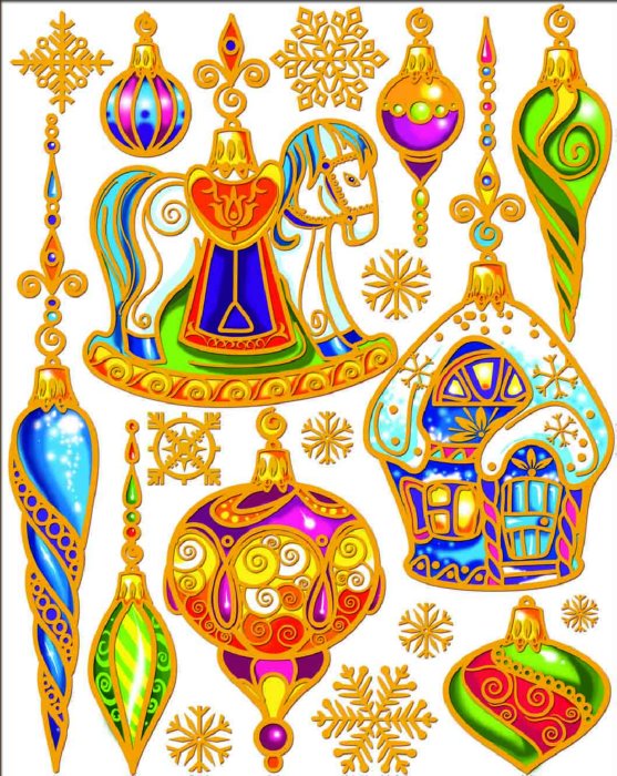 Иллюстрация 1 из 5 для Украшение новогоднее оконное "Елочные украшения" (22252) | Лабиринт - сувениры. Источник: Лабиринт