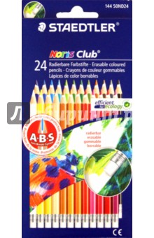 Карандаши 24 цвета с ластиком (144 50ND24 Noris Club 144 50).