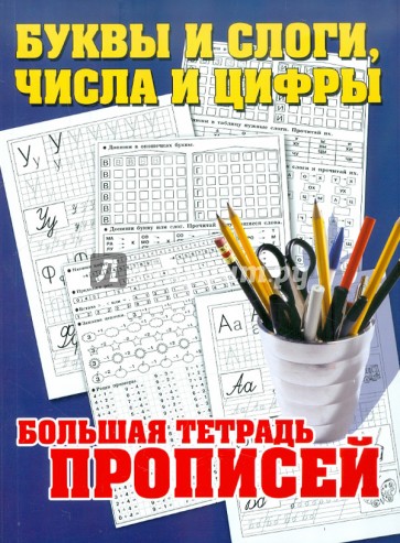 Буквы и слоги, числа и цифры. Большая тетрадь прописей