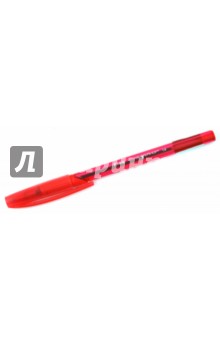 Ручка шариковая с резиновым держателем красная 