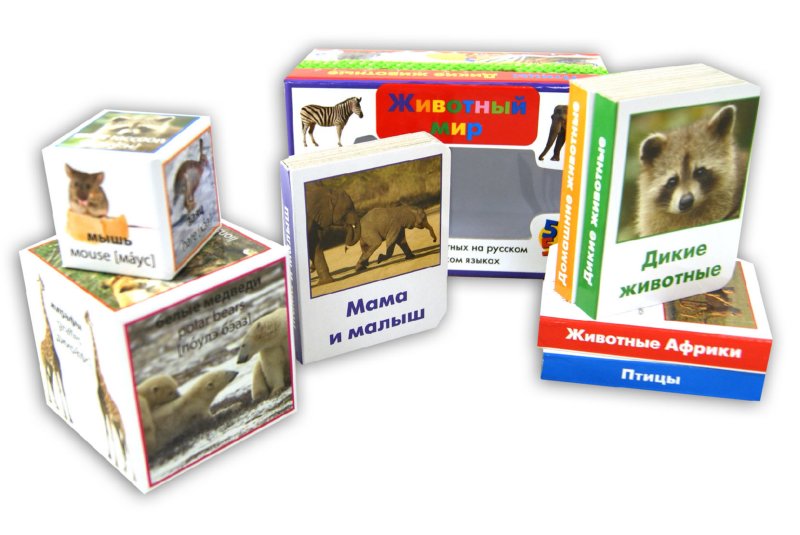 Иллюстрация 2 из 8 для Животный мир: пять книжек-картонок и пять вкладывающихся друг в друга картонных кубиков | Лабиринт - книги. Источник: Лабиринт