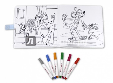 Раскраска-смывайка "Ну, погоди!" 6 фломастеров (Т54751)