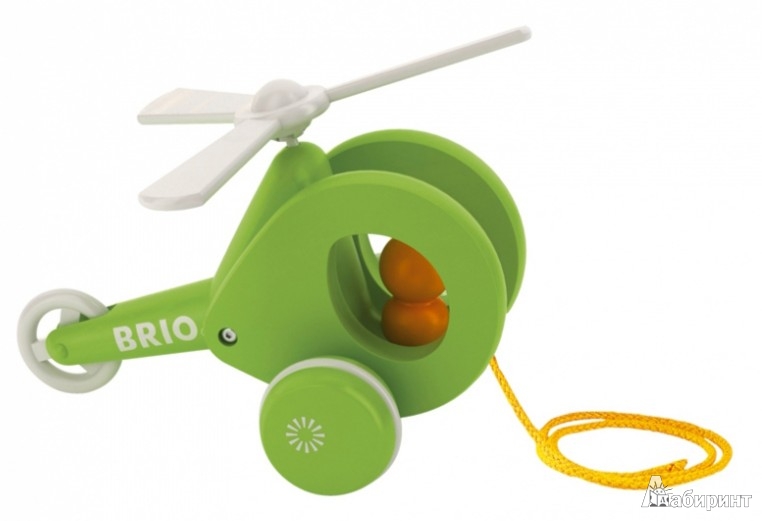 Иллюстрация 1 из 3 для Каталка-Вертолет, на веревочке (30195) | Лабиринт - игрушки. Источник: Лабиринт