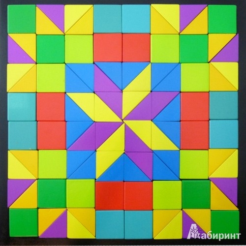 Иллюстрация 1 из 3 для Кубики "Мозаика". Набор 96 кубиков/треугольников (0205) | Лабиринт - игрушки. Источник: Лабиринт