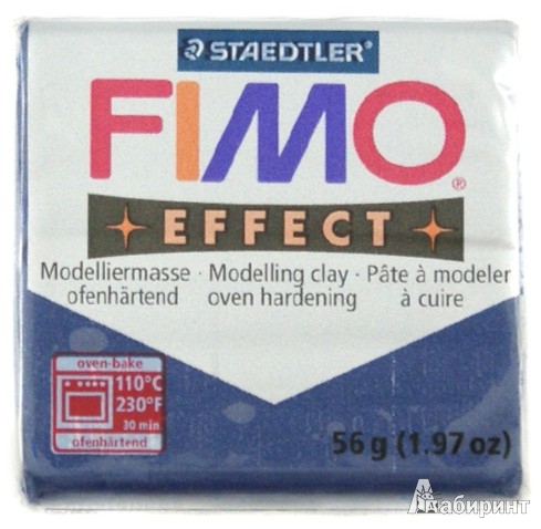Иллюстрация 1 из 2 для FIMO Effect полимерная глина, 56 гр., цвет сапфир (8020-38) | Лабиринт - игрушки. Источник: Лабиринт