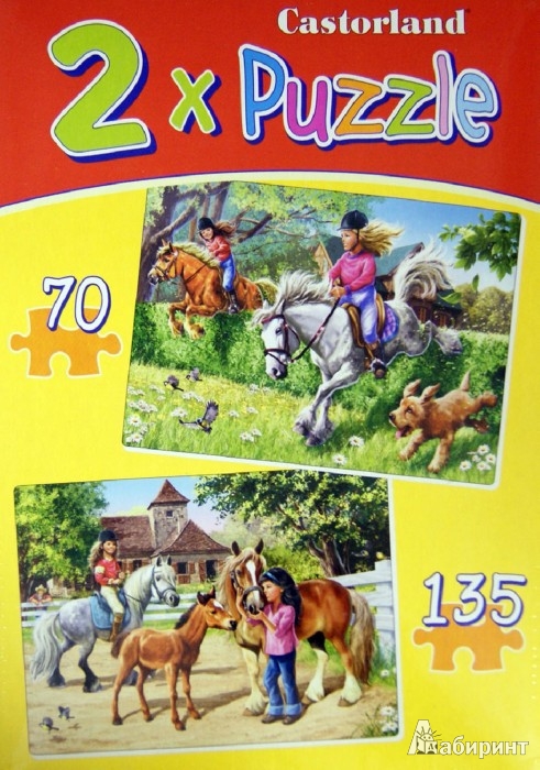 Иллюстрация 1 из 8 для Пазлы, 2 в 1 "Верховая езда". 135 элементов и 70 элементов (В-021062) | Лабиринт - игрушки. Источник: Лабиринт