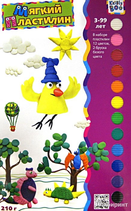 Иллюстрация 1 из 8 для Мягкий пластилин 210 гр., 13 штук, 12 цветов (46646) | Лабиринт - игрушки. Источник: Лабиринт