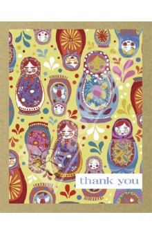 Набор открыток Thank You с конвертами Matryoshkas Jessica Swift (60961).