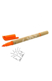 Шариковая ручка с оранжевым маркером (070069).