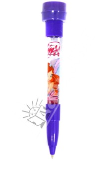 Ручка шариковая с мыльными пузырями и штампиком Winx, фиолетовая (JF9201-D/WH).