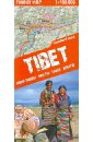 Tibet. Tourist map. 1: 400 000 large world map 150 100cm no fading wall paper map of the world without national flag non woven poster for culture and education